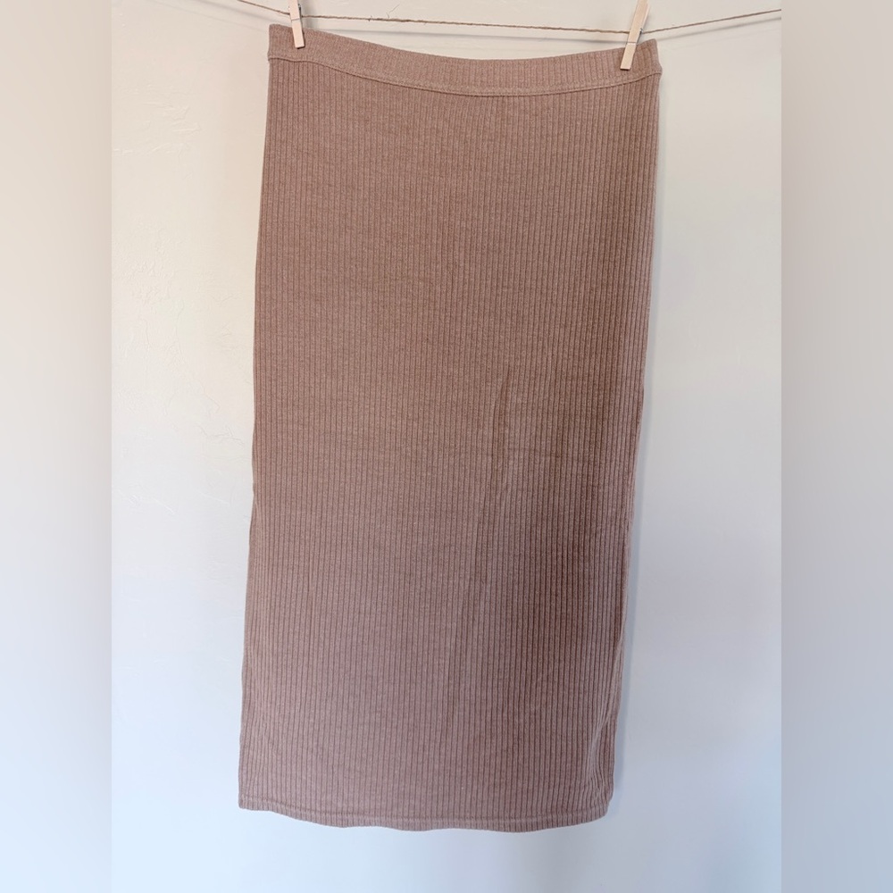 Abercrombie & Fitch Ribbed Pencil Skirt - Tan